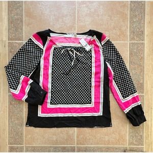 New York  & Company Long Sleeve Tunic Blouse Women size M New !